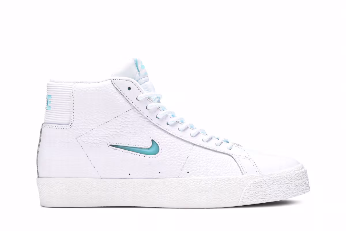 Nike Zoom Blazer Mid Premium SB White Glacier Ice Jewel, view 2