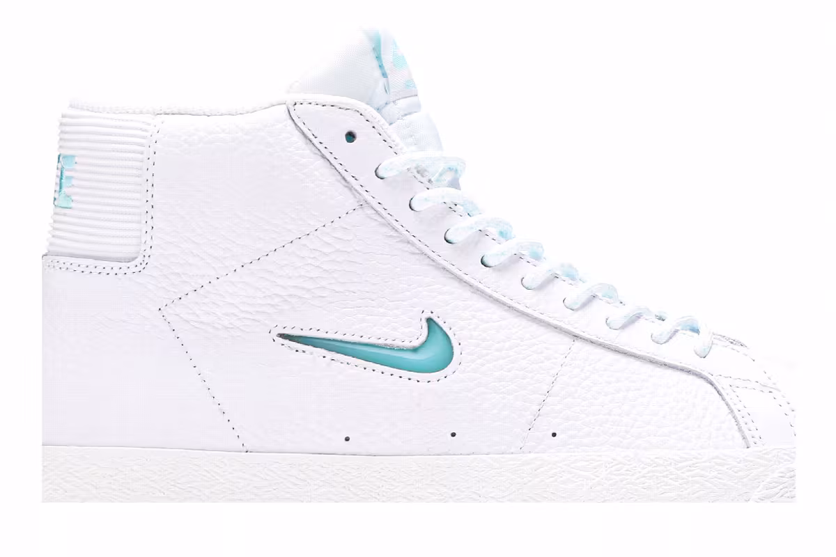 Nike Zoom Blazer Mid Premium SB White Glacier Ice Jewel, view 3