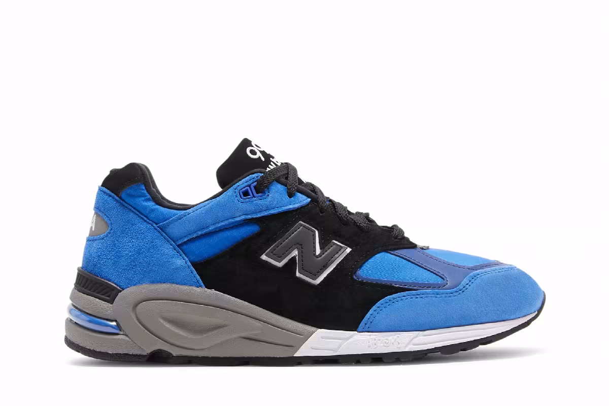 New Balance 990v2 Made in USA Blue Suede, view 2