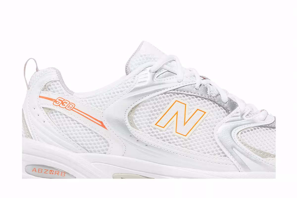 New Balance 530 Silver Metallic Team Orange, view 3
