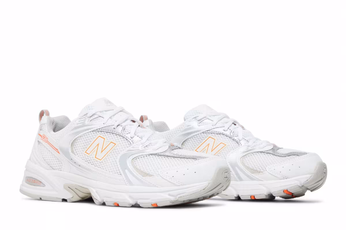 New Balance 530 Silver Metallic Team Orange, view 9