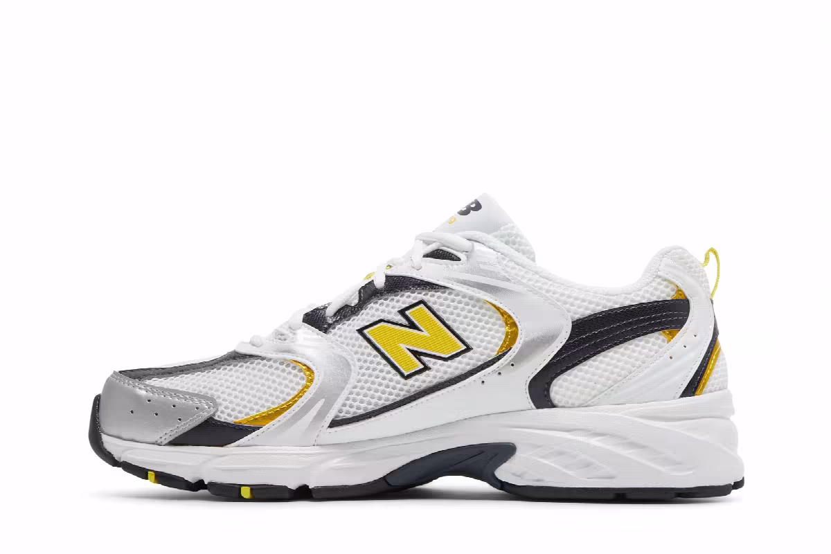 New Balance 530 White Citra Yellow, view 4