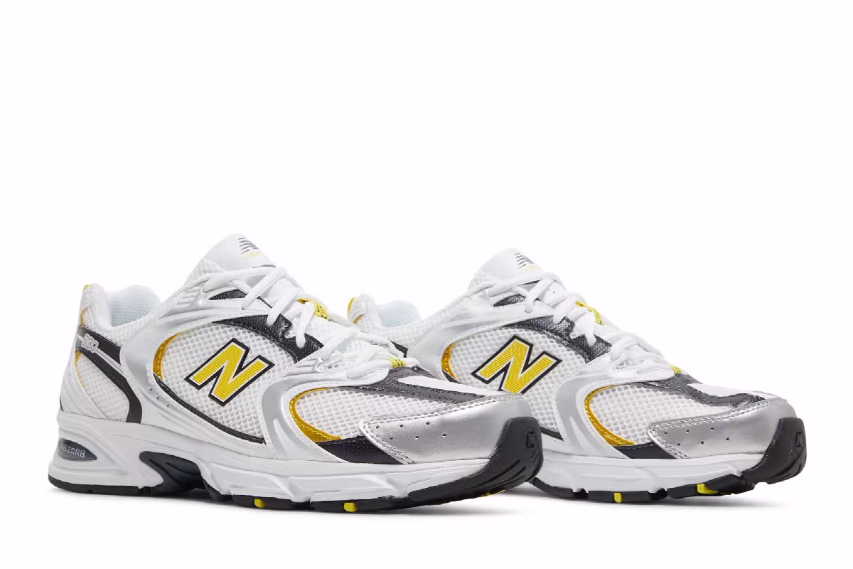 New Balance 530 White Citra Yellow, view 9
