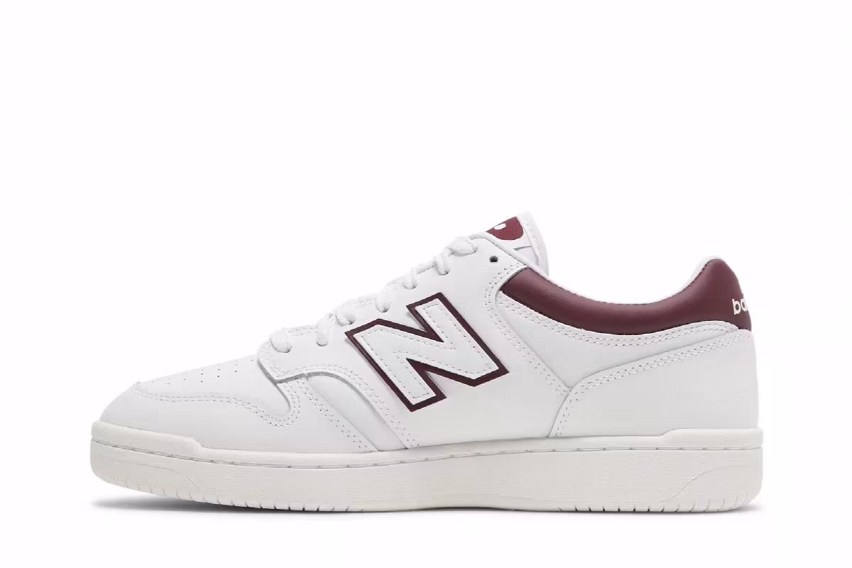 New Balance 480 White Burgundy, view 4