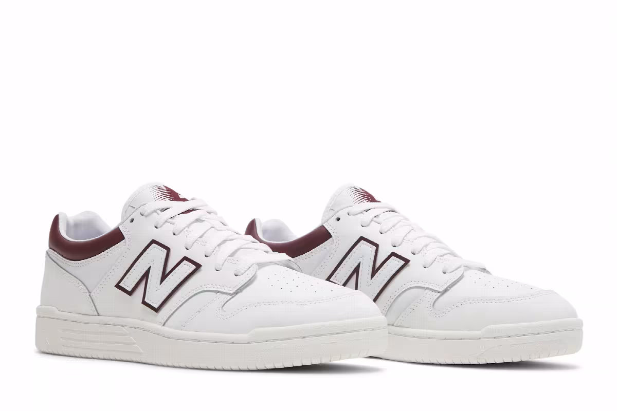New Balance 480 White Burgundy, view 9