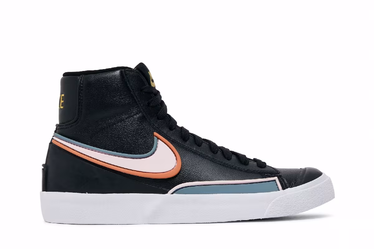 Nike Women's Blazer Mid Black Ozone Blue, view 2