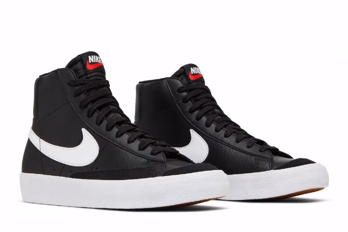 Nike Blazer Mid Black White, view 9