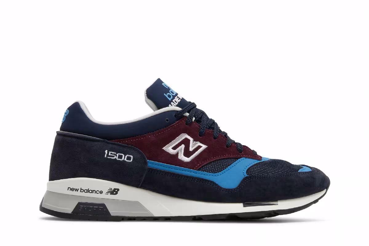 New Balance 1500 Made In England Navy Burgundy, view 2