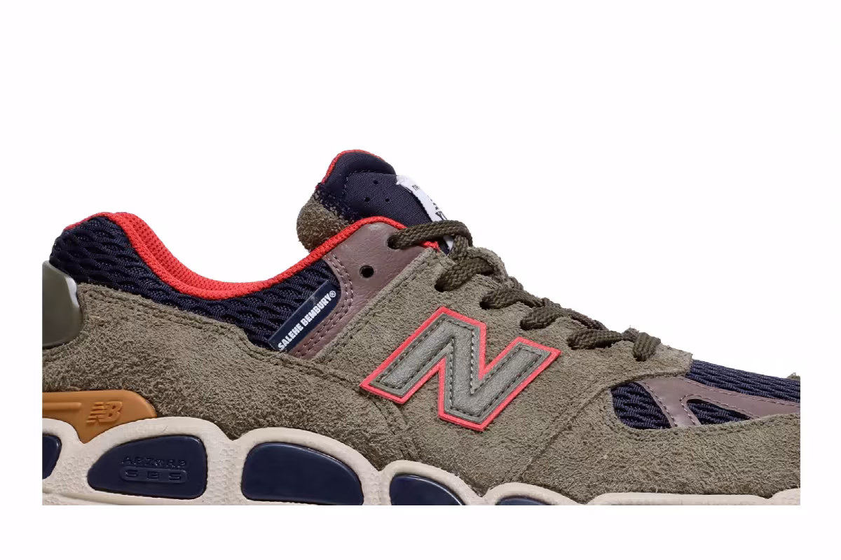 Salehe Bembury x New Balance 574 YURT Team Forest Green, view 3