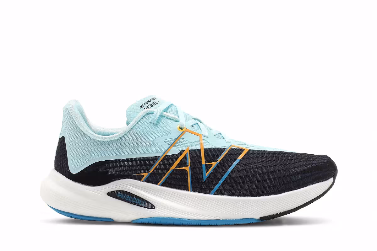 New Balance FuelCell Rebel v2 Black Pale Blue, view 2