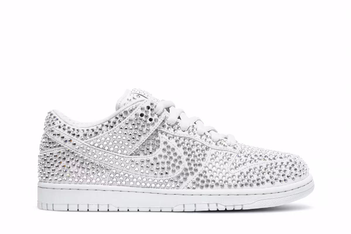Cactus Plant Flea Market x Swarovski x Nike Dunk Low Pure Platinum, view 2