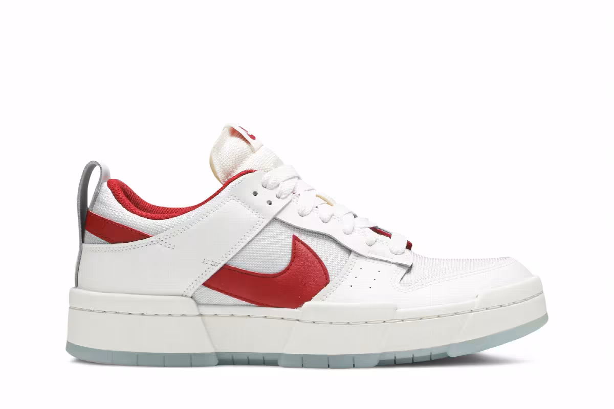 Nike Women's Dunk Low Disrupt White Gym Red, view 2