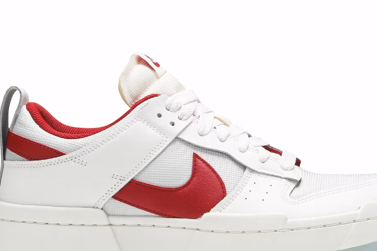 Nike Women's Dunk Low Disrupt White Gym Red, view 3
