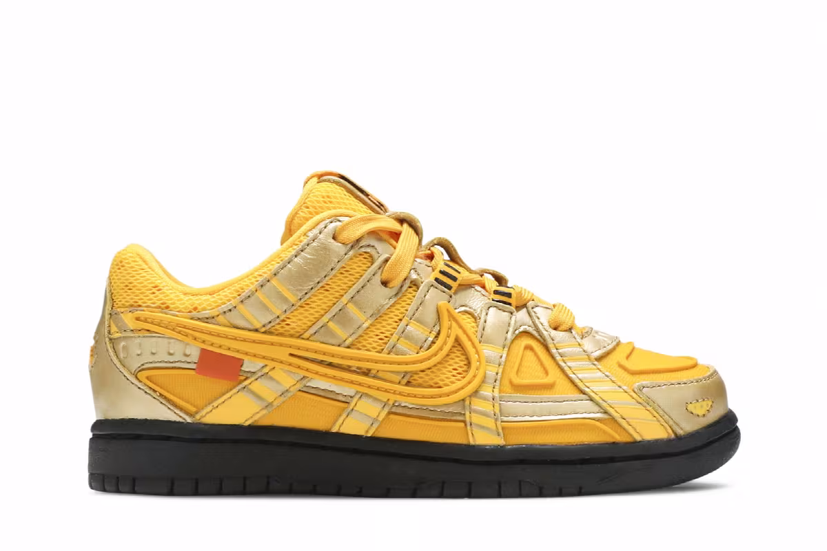 Off-White x Nike Rubber Dunk PS University Gold, view 2