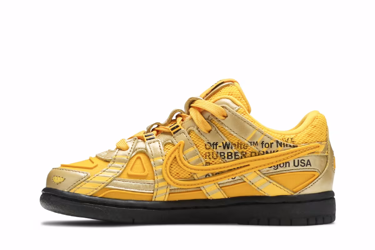 Off-White x Nike Rubber Dunk PS University Gold, view 4