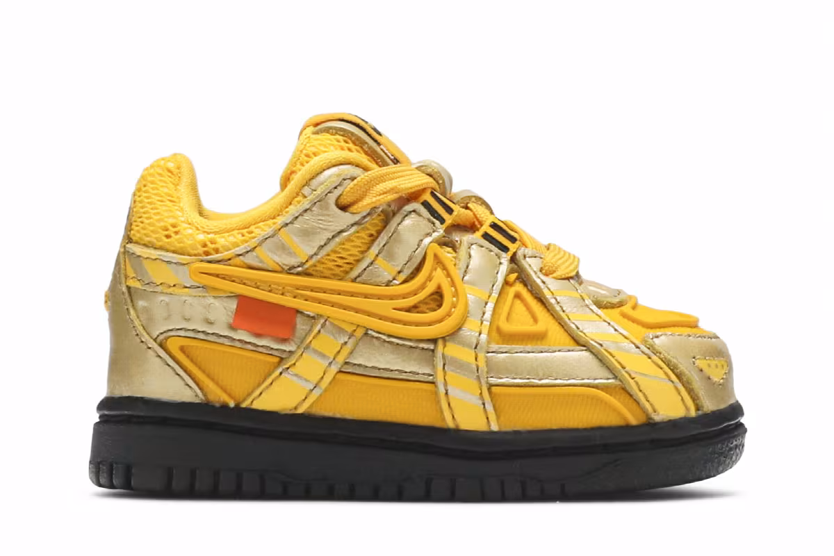 Off-White x Nike Rubber Dunk TD University Gold, view 2
