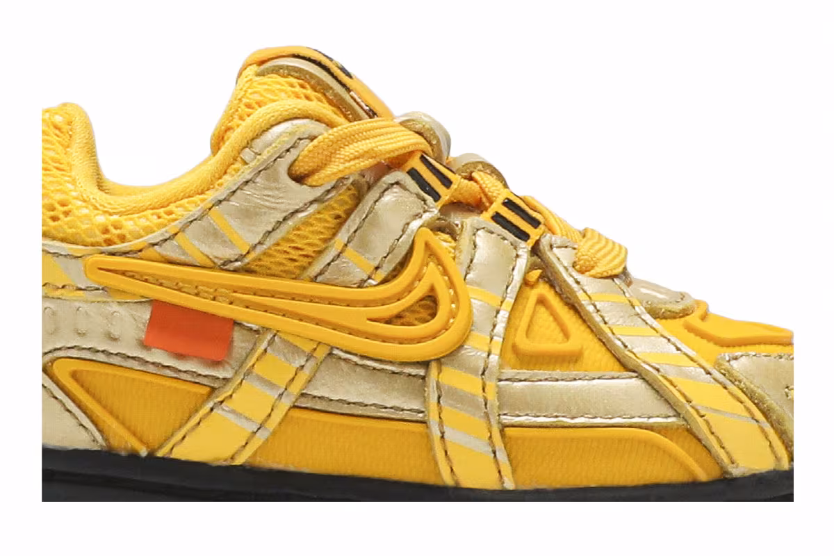 Off-White x Nike Rubber Dunk TD University Gold, view 3