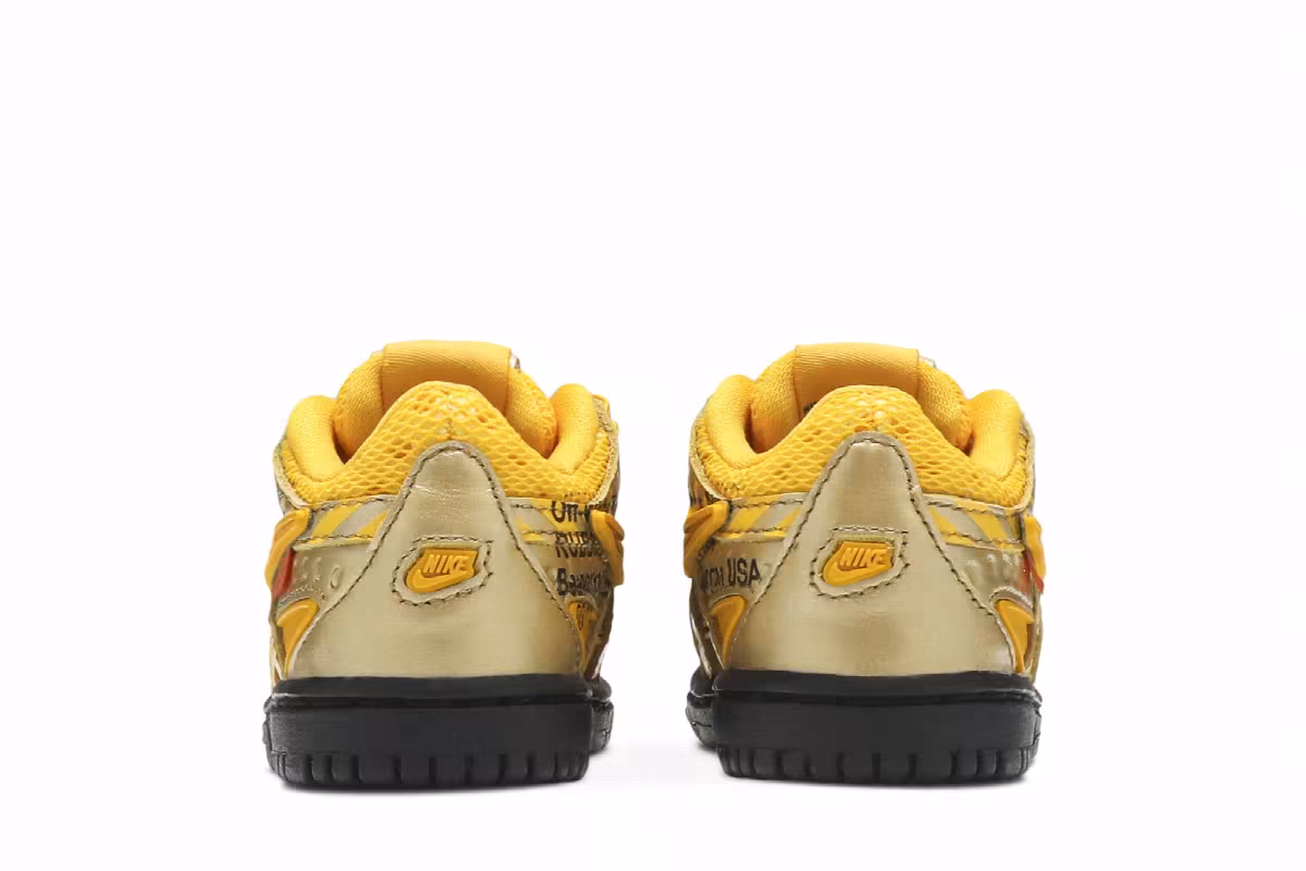 Off-White x Nike Rubber Dunk TD University Gold, view 7