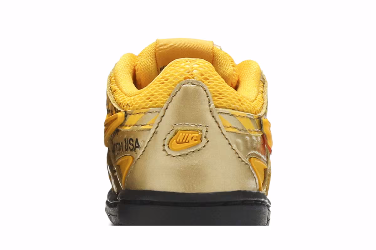 Off-White x Nike Rubber Dunk TD University Gold, view 8
