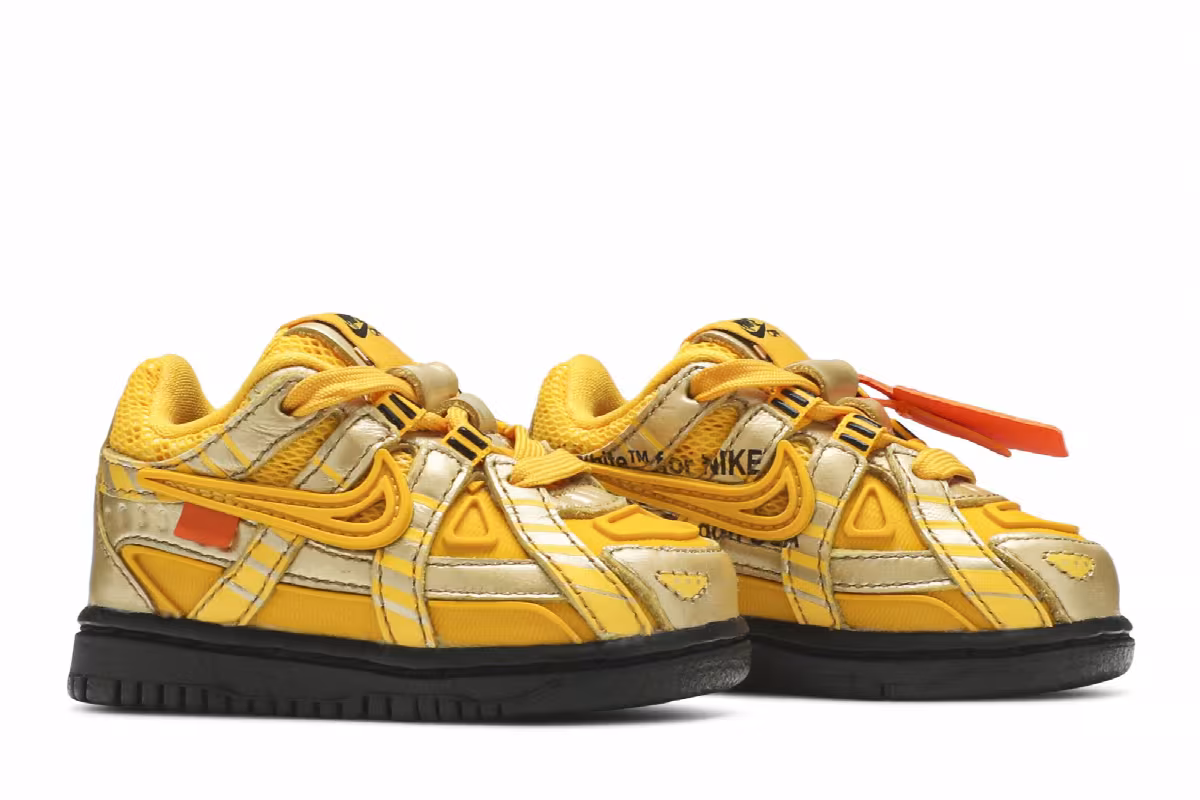 Off-White x Nike Rubber Dunk TD University Gold, view 9