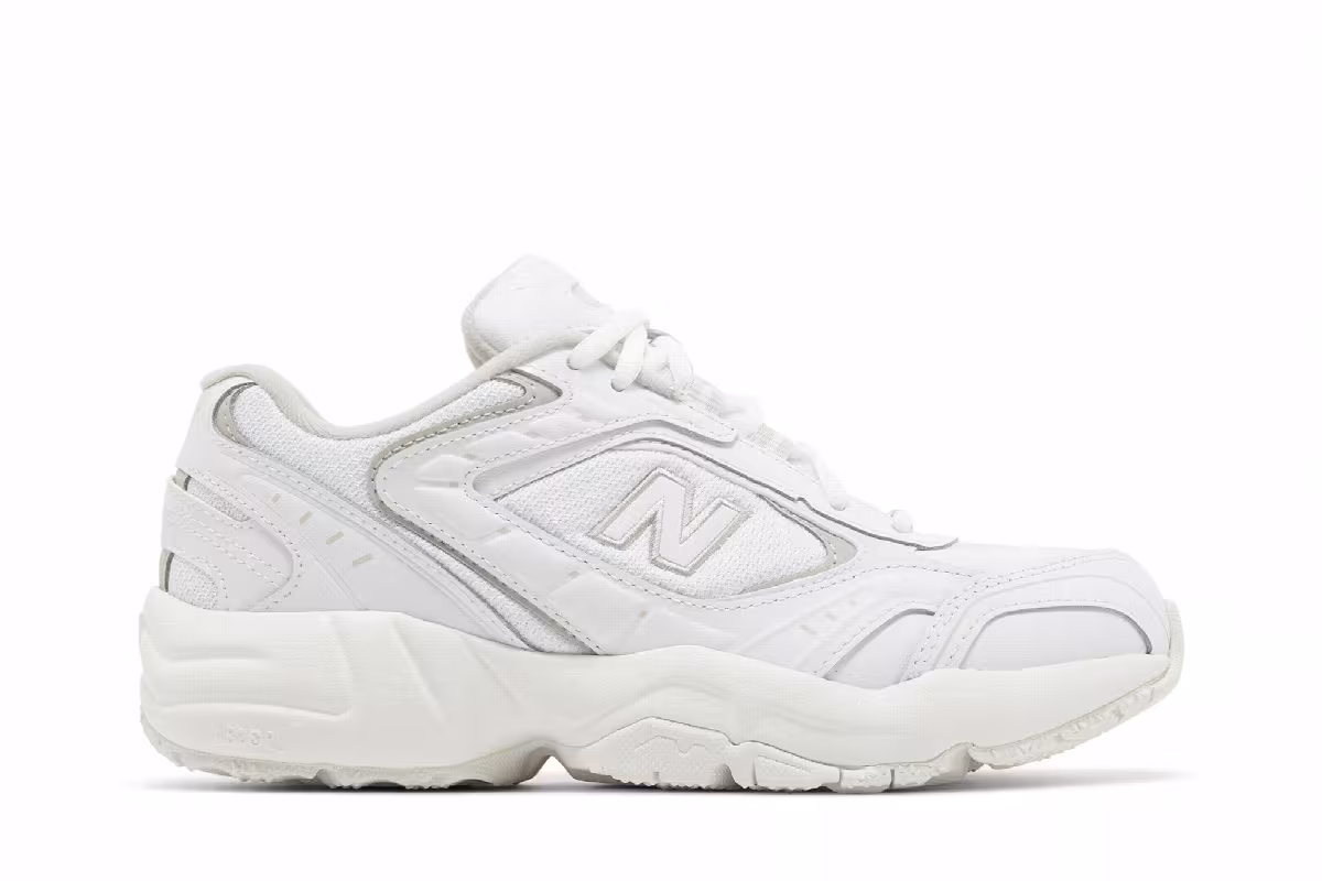 New Balance Women's 452 White Light Cliff Grey, view 2