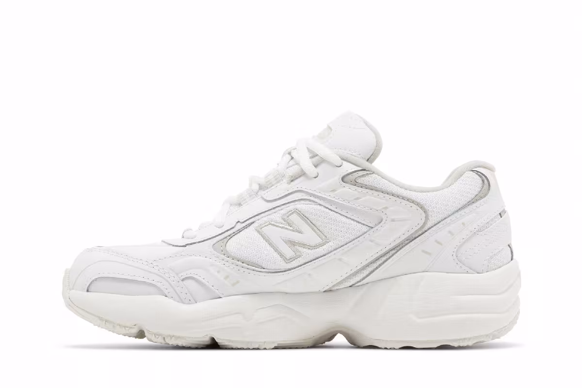 New Balance Women's 452 White Light Cliff Grey, view 4