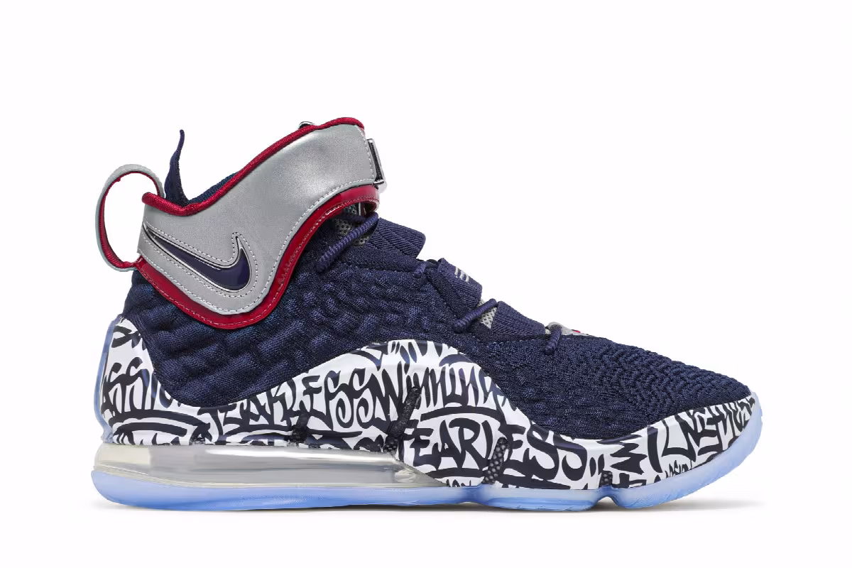 Nike LeBron 17 LeBron 4 Cold Blue Graffiti, view 2