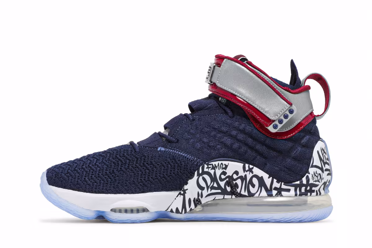Nike LeBron 17 LeBron 4 Cold Blue Graffiti, view 4