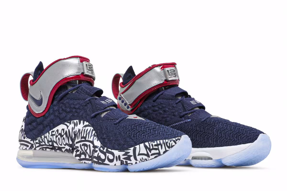Nike LeBron 17 LeBron 4 Cold Blue Graffiti, view 9