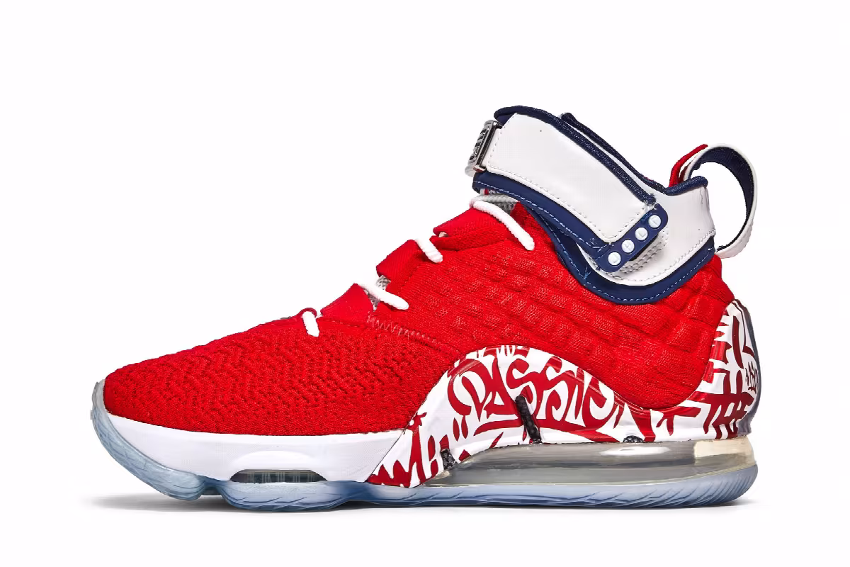 Nike LeBron 17 EP LeBron 4 Red Graffiti, view 4