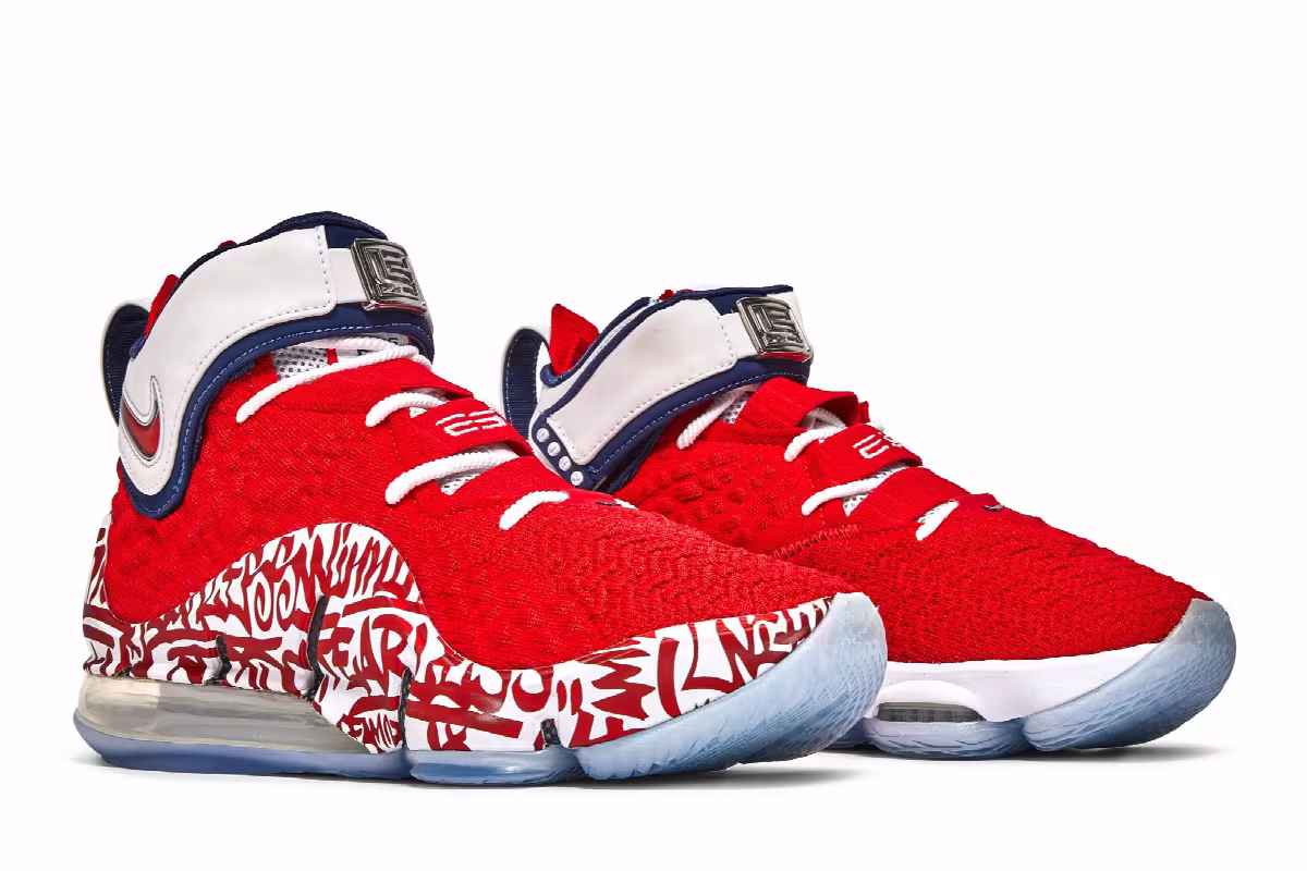 Nike LeBron 17 EP LeBron 4 Red Graffiti, view 9