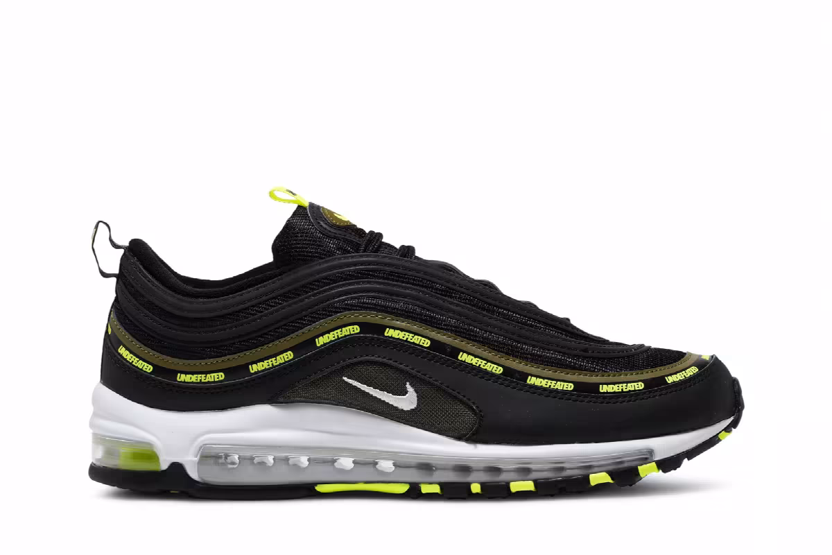 Undefeated x Nike Air Max 97 Black Volt, view 2