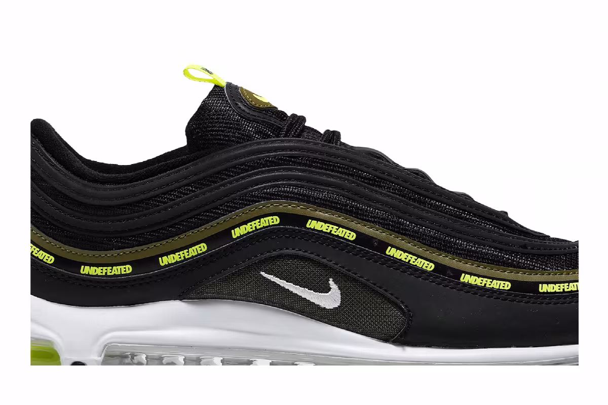Undefeated x Nike Air Max 97 Black Volt, view 3