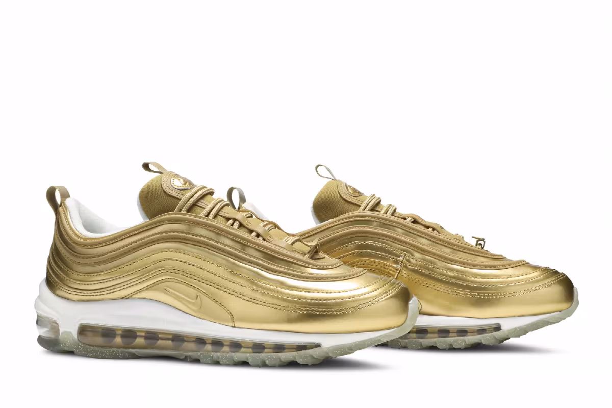 Nike Women's Air Max 97 LX Metallic Gold, view 9