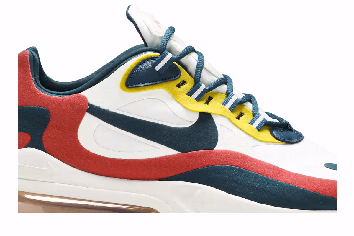 Nike Air Max 270 React White Turquoise Yellow, view 3