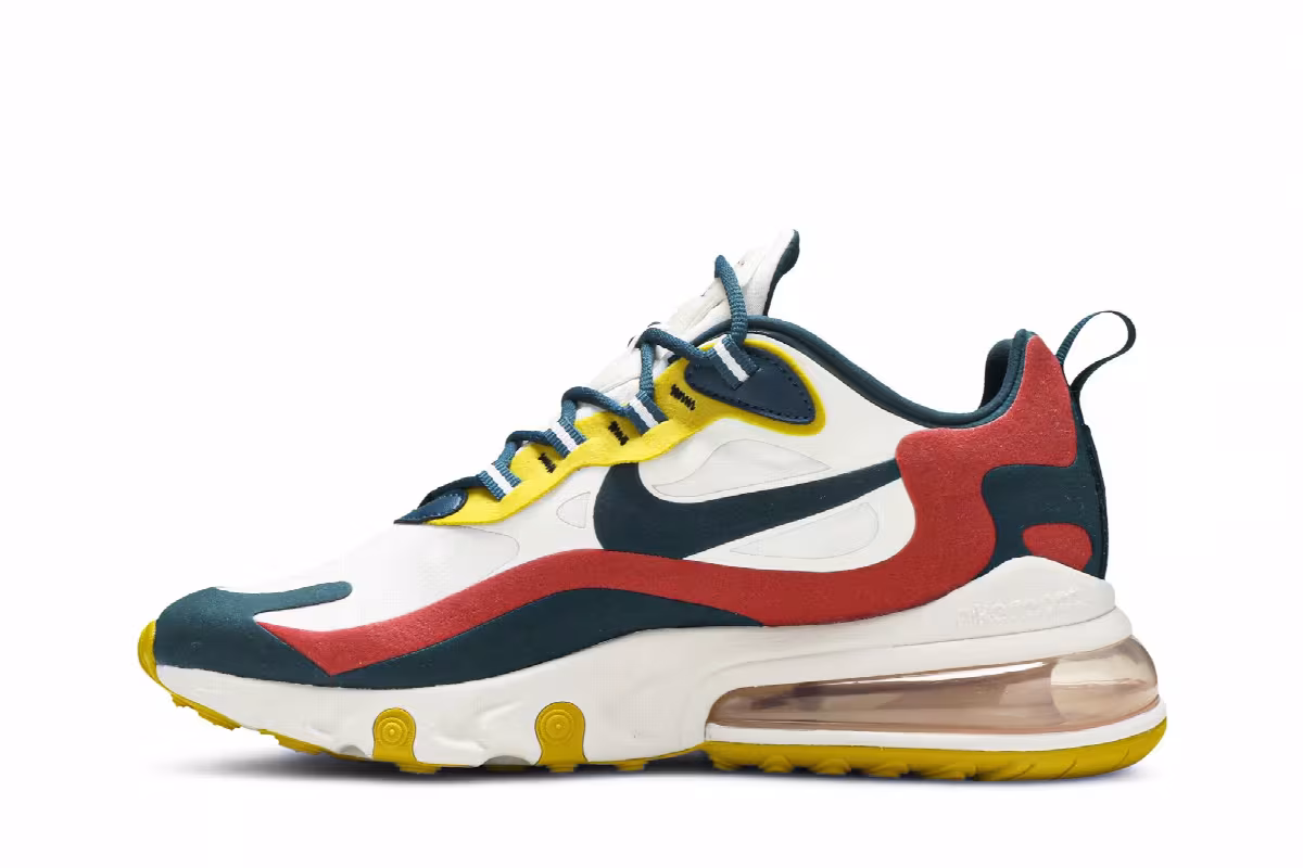 Nike Air Max 270 React White Turquoise Yellow, view 4