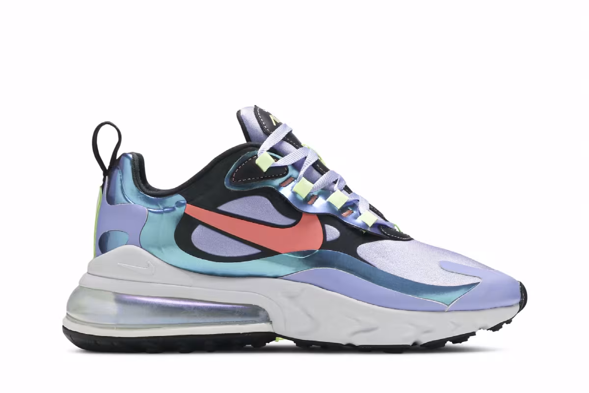 Nike Women's Air Max 270 React Light Thistle Sunblush, view 2