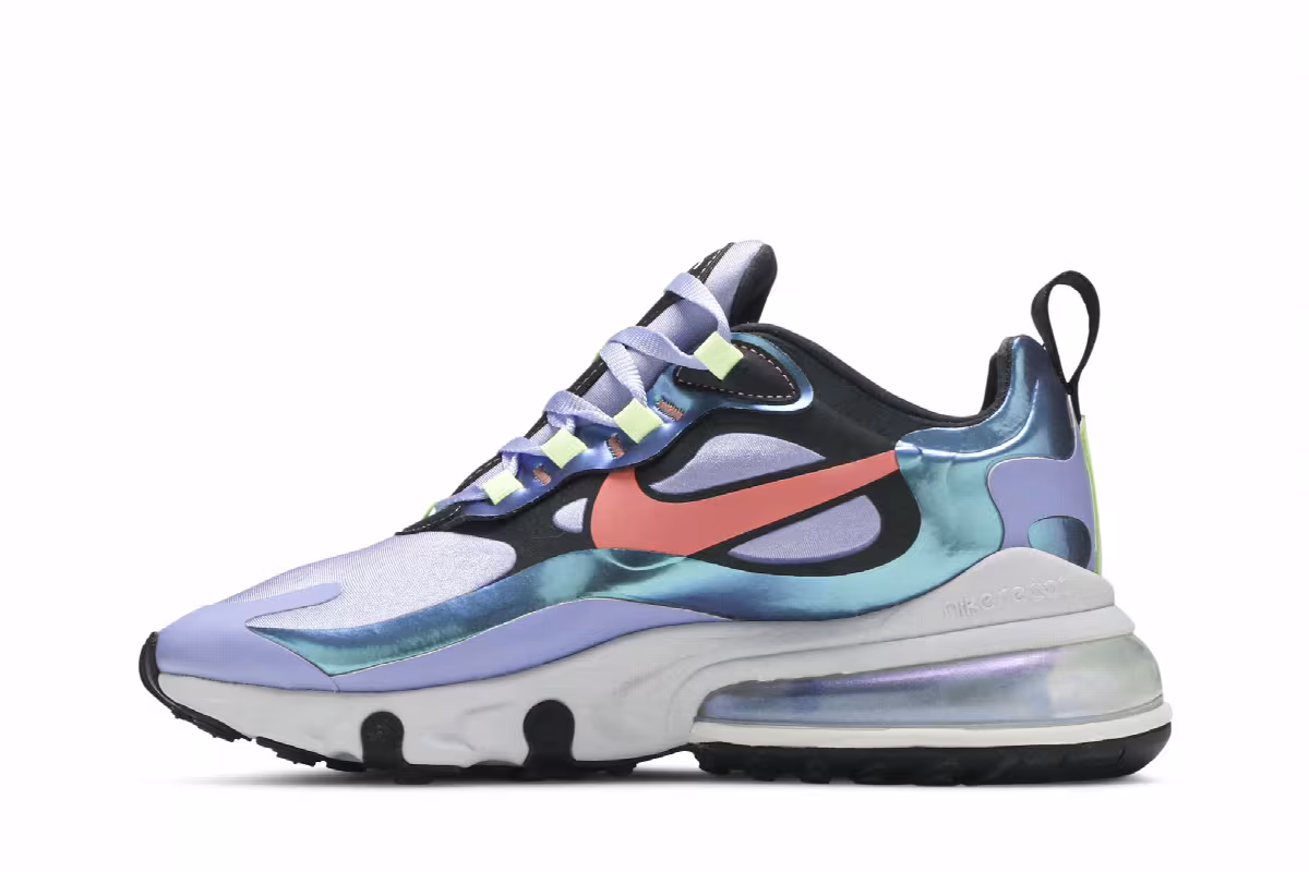 Nike Women's Air Max 270 React Light Thistle Sunblush, view 4