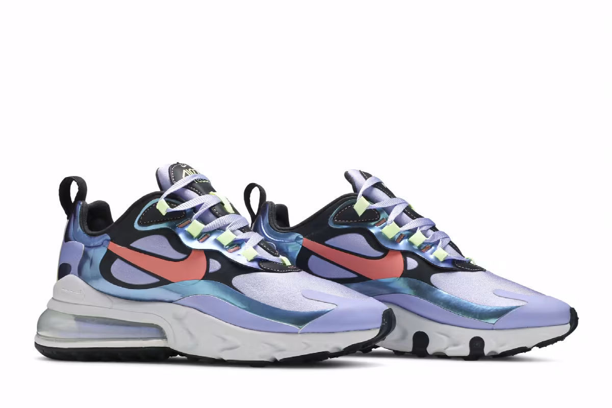 Nike Women's Air Max 270 React Light Thistle Sunblush, view 9