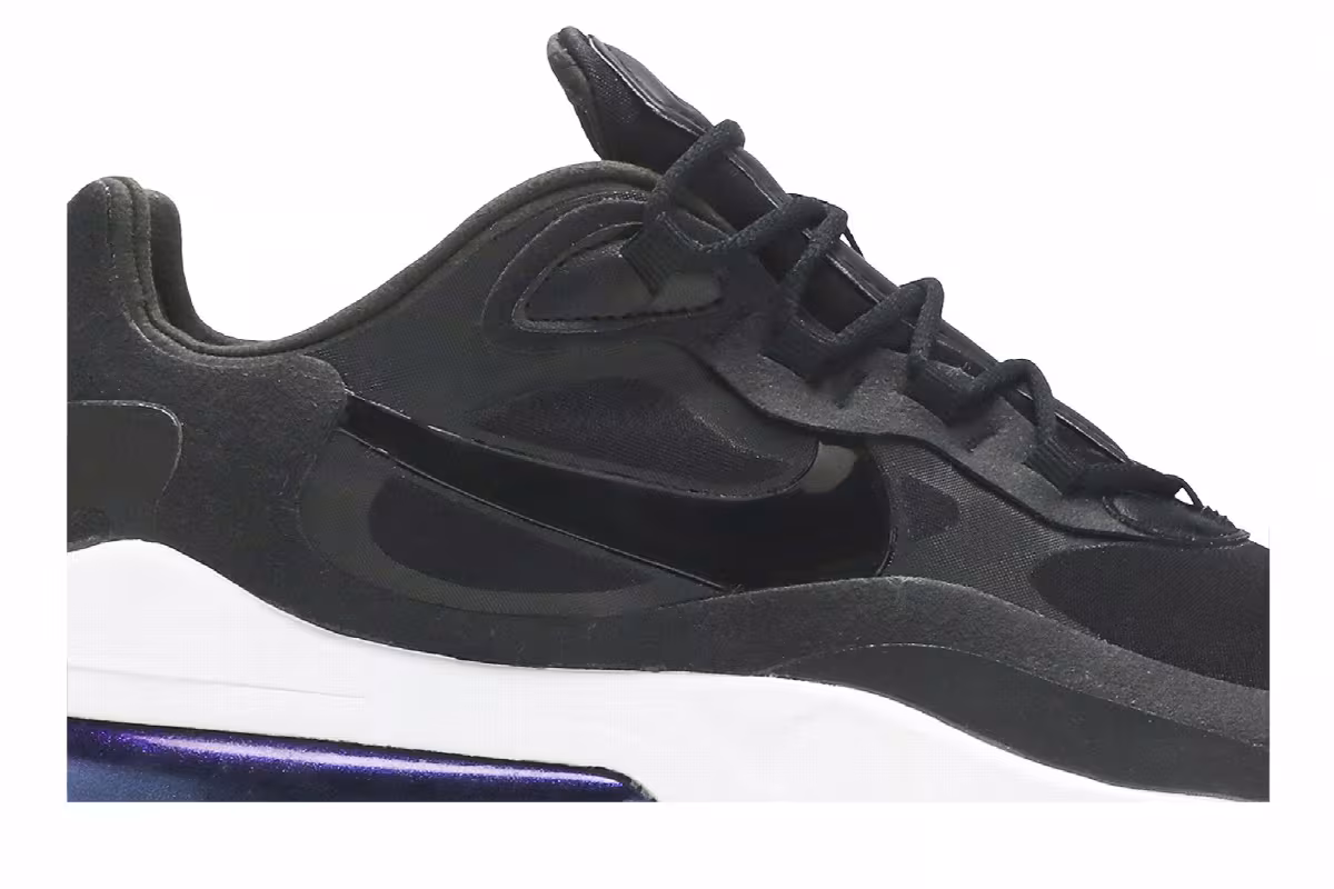 Nike Women's Air Max 270 React Black White, view 3
