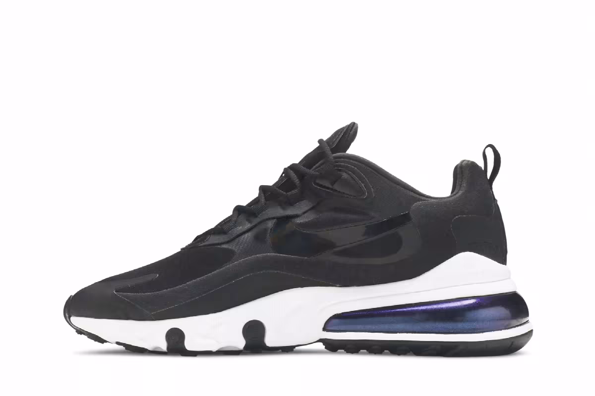 Nike Women's Air Max 270 React Black White, view 4