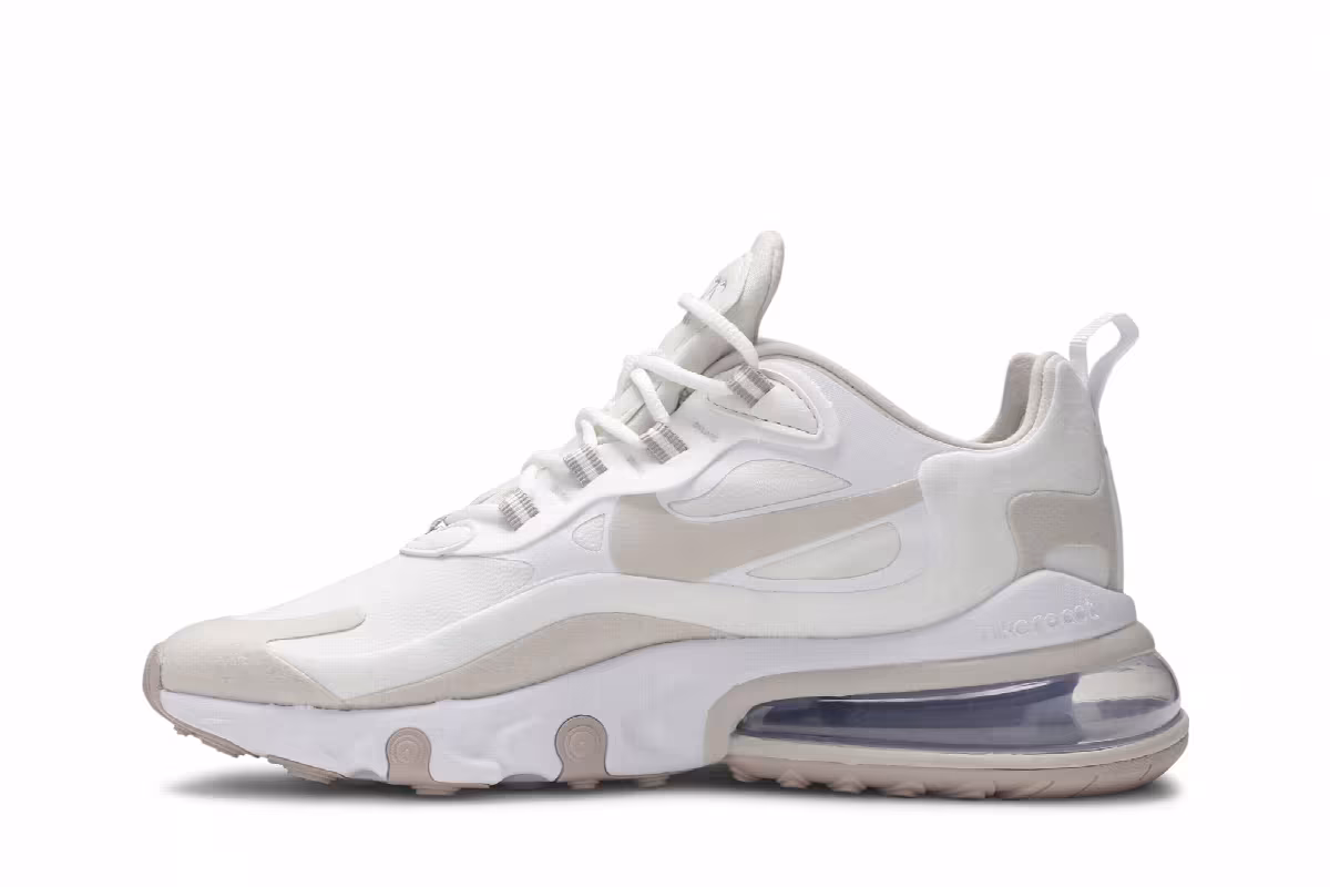 Nike Women's Air Max 270 React Summit White Orewood Brown, view 4