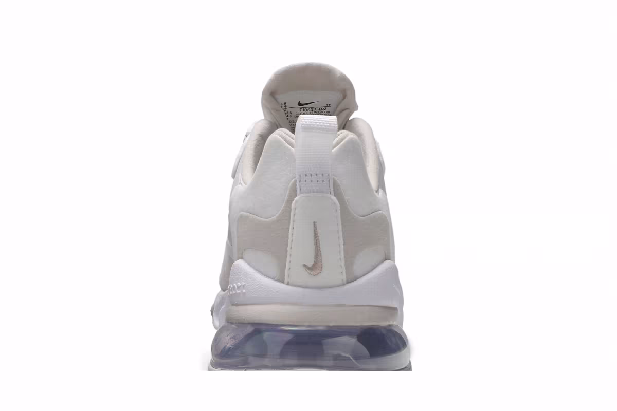 Nike Women's Air Max 270 React Summit White Orewood Brown, view 8