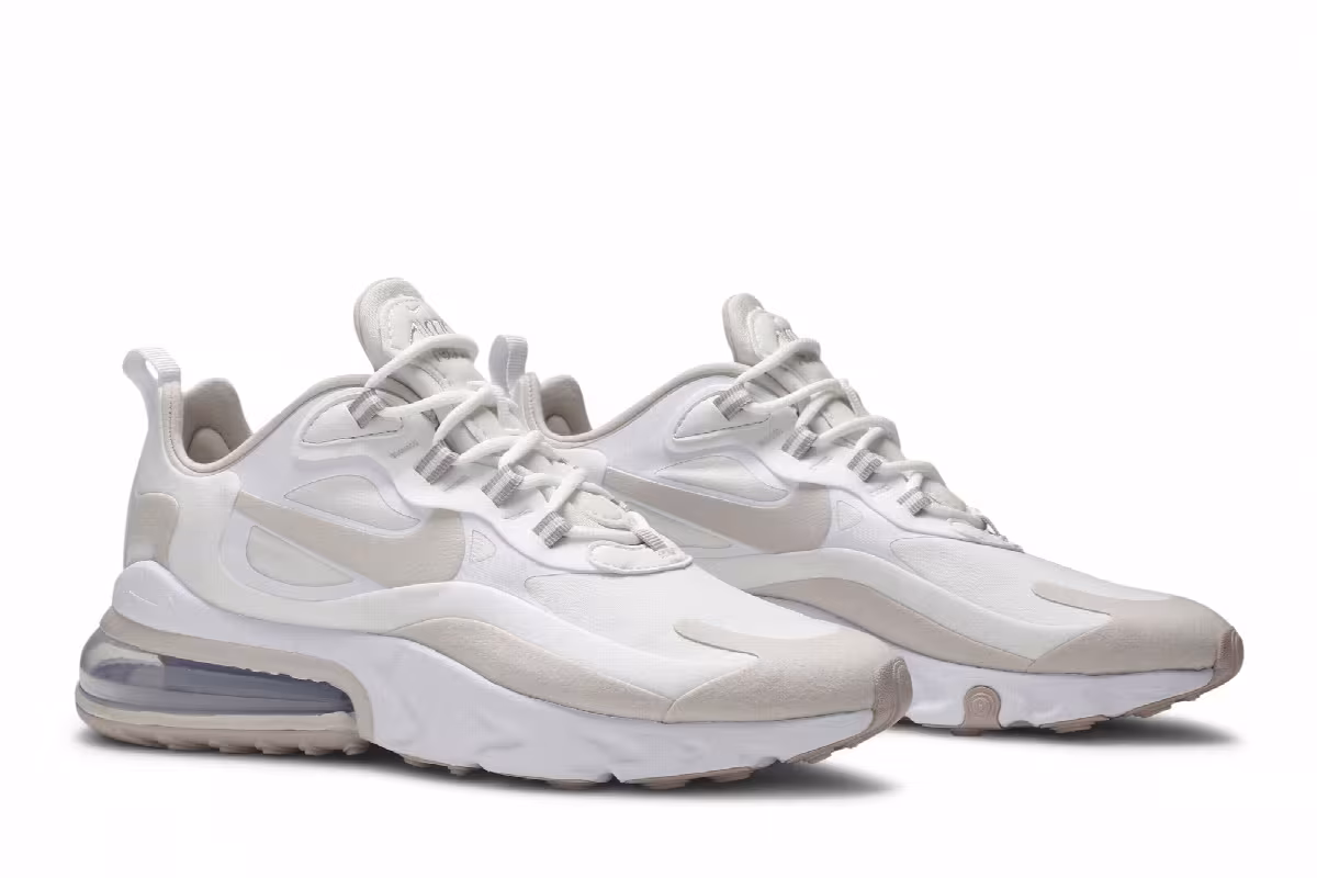 Nike Women's Air Max 270 React Summit White Orewood Brown, view 9