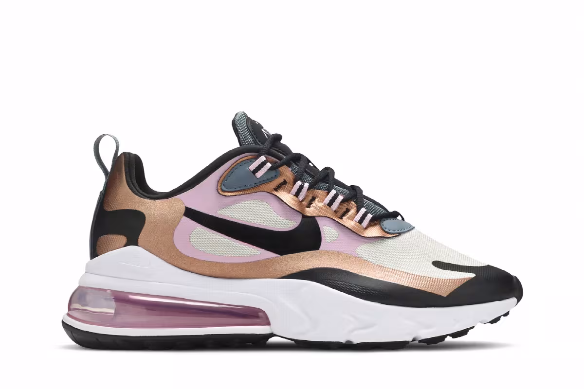Nike Women's Air Max 270 React Metallic Bronze, view 2