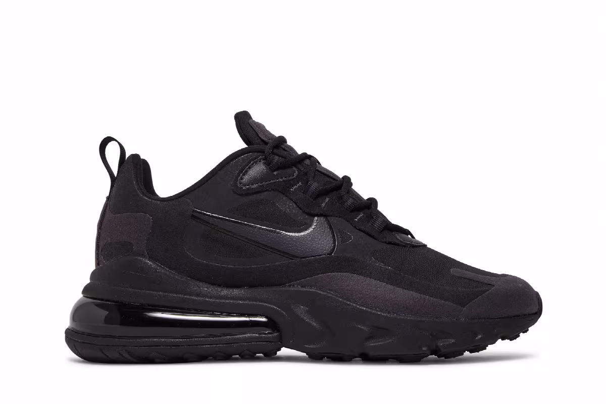 Nike Women's Air Max 270 React Triple Black, view 2