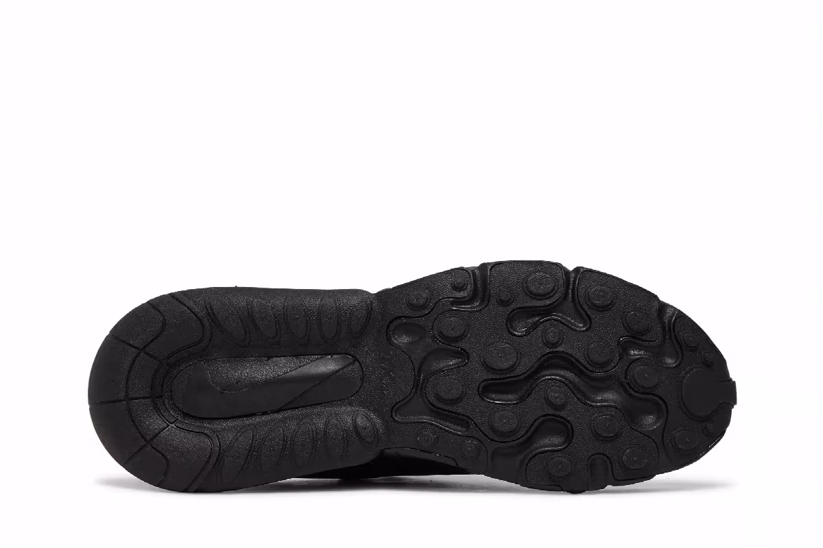 Nike Women's Air Max 270 React Triple Black, view 5