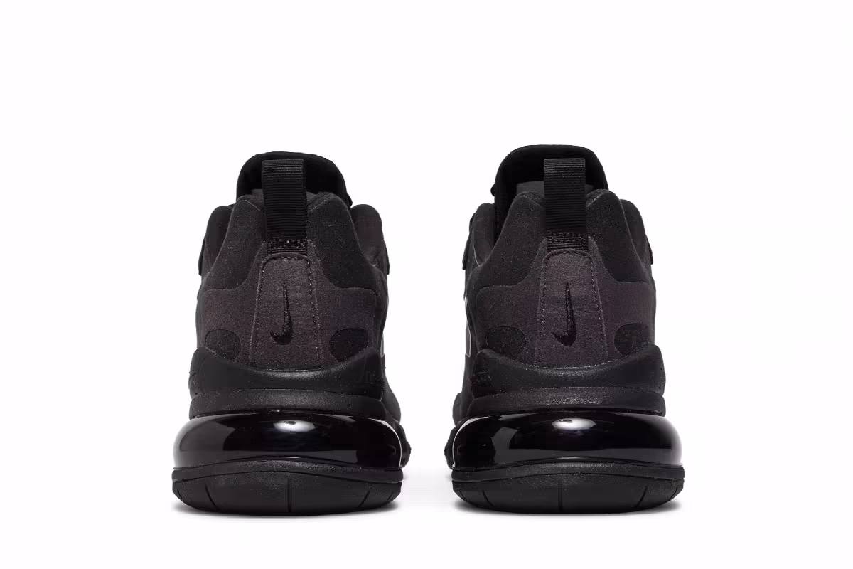Nike Women's Air Max 270 React Triple Black, view 7