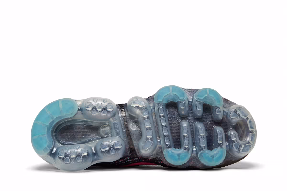 Nike Women's Air VaporMax Flyknit 3 Black Hyper Pink Blue, view 5