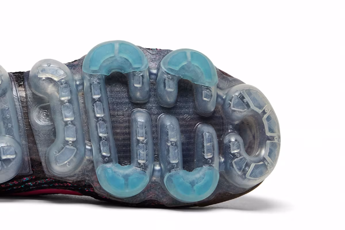 Nike Women's Air VaporMax Flyknit 3 Black Hyper Pink Blue, view 6